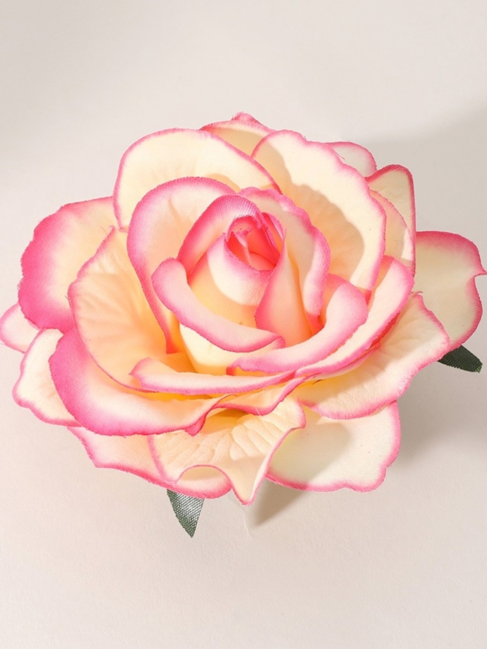 Peach Fabric Floral Rose Flower Brooch Pin Hairpin 3D Womens Statement Accessory